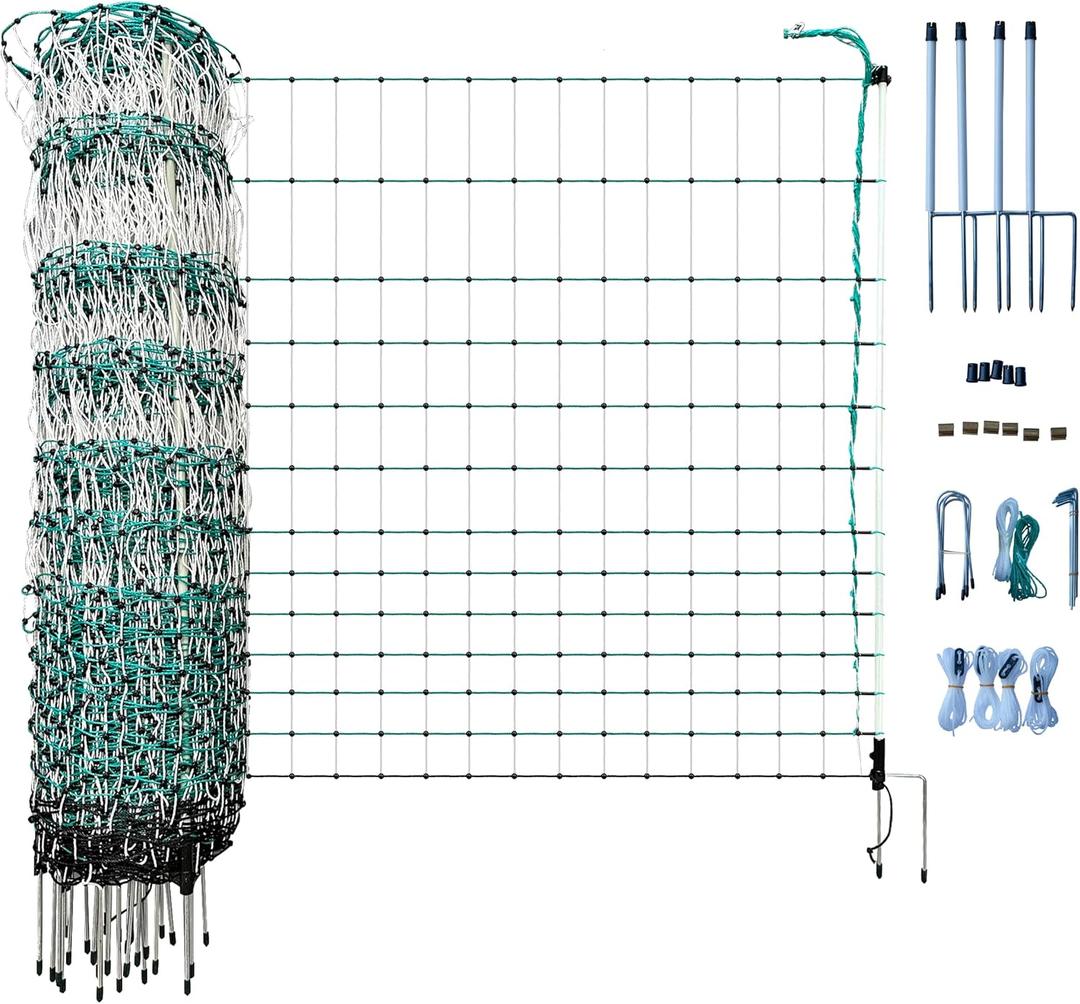 RentACoop Poultry Netting Electric Fence - Electric Poultry Enclosure for Chickens, Ducks, Turkeys - Suitable for 4 Week Old Chickens/Older and Adult Poultry - Energizer Not Included - 168' L x 48" H (168' x 48")
