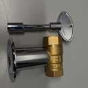 Stanbroil Straight Quarter-Turn Shut-Off Valve Kit for NG LP Gas Fire Pits with Polished Chrome Flange and Key- 3/4" NPT
