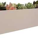 Modern Metal Trough Planter - Rectangle Succulent Planter Box - 32" Window Sill Planters - Decorative Indoor/Outdoor Table or Window - Windowsill Herb (1pc 32'' White)