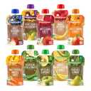 Happy Baby Organics Stage 2 Baby Food Pouches, Gluten Free, Vegan & Healthy Snack, Clearly Crafted Fruit & Veggie Puree, Fruit & Veggie Variety Pack, 4 Ounces (Pack of 10), Amazon Exclusive (EXP 12/01/26)