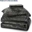 PHF Crushed Velvet Comforter Set King Size, 5-Piece Luxury Winter Bedding Sets with 2 Euro Shams, Heavyweight Warm Fluffy Velvet Bed Spread, Glam Home Decor, Grey