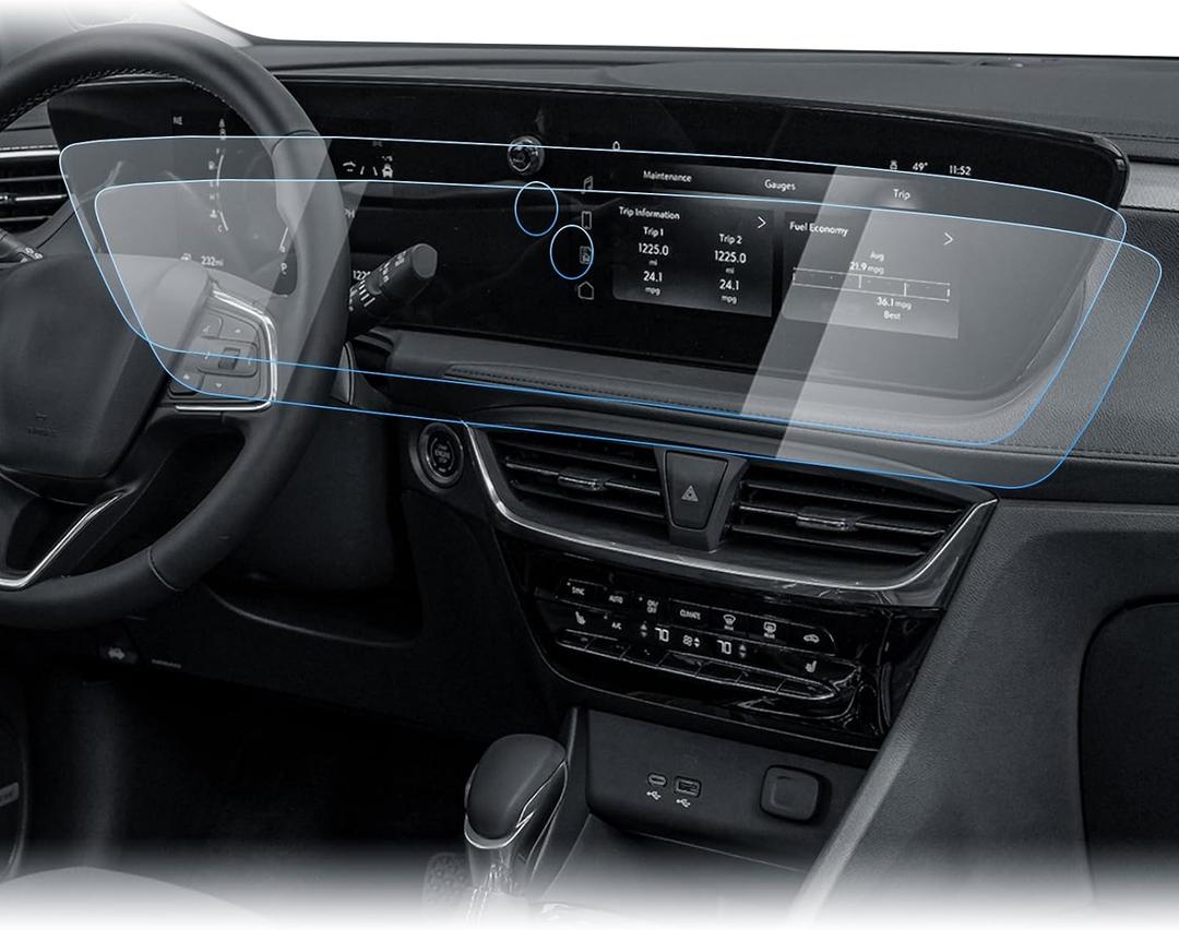 2PCS Car Screen Protector for 2024-2026 Buick Encore GX/2024-2026 Envista(Preferred/Sport Touring/Avenir) Accessories Nano Screen Protector HD Clear 11-Inch Navi+8-Inch Dash