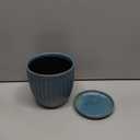 6 Inch Glaze Blue Ceramic Plant Pots with Drain Hole & Saucer, Flower Pots for Indoor/Outdoor Plants - Succulent, Snake Plant, Money Tree, Aloe Vera, Basil Planter