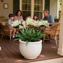 Outdoor Artificial Flowers for Porch 18.9 in Fake Plants 8 Bundles Plastic White Flower Large Faux Greenery for Outside Planter Yard Patio Decor