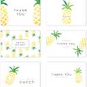 Gooji 4x6 Pineapple Thank You Cards (Bulk 36-Pack) Matching Peel-and-Seal White Envelopes | Assorted Set, Watercolor, Colorful Graphics | Birthday Party, Baby Shower, Weddings, Graduation Blank Notes