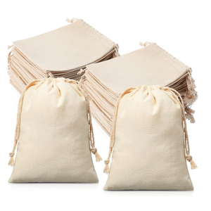 Wesnoy 300 Pieces Cotton Drawstring Bags, Reusable Muslin Bag 5 x 7 Inch for Wedding, DIY Craft, Home Party Supplies, Gift Wrap, Jewelry Pouch