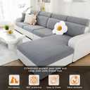 2 x Couch Cushion Covers, Couch Covers Magic Sofa Covers Washable Stretch Resistant Slipcovers for Sectional and L Shaped Seats Furniture Protectors for Pets (Back Cover M, Dark Gray)