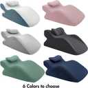 Memory Foam Ergonomic Wedge Prone Pillow, Supportive Pillow for Back, Neck, Leg Support, Acid Reflux, Versatile Usage 50D Foam Machine Washable Cover (Grey)