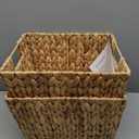 Trademark Innovations Hyacinth Storage Basket with Handles, Rectangular (Set of 4, 11.5") (Natural)