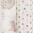 Crane Baby Charlie 2-pc. Farmhouse Tractor Dot Swaddle Set, 100% Cotton Muslin Swaddle for Newborns, Baby Boy Blanket Neutral, Infant Receiving Blankets for Boys, Rustic Farm Nursery Decor