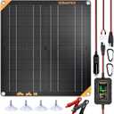 SUNAPEX 12V 20 Watt Solar Trickle Charger Maintainer with MPPT Controller - Portable Waterproof Solar Powered Battery Charger - Solar Panel Kit for Car Rv Trailer Truck Boat Automotive Marine (Black)