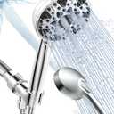 BOWGER Shower Head with Handheld High Pressure Multi-Function 7 modes, Built-in Power Wash to Clear Tub, Tile & Pets, 5” High Flow Hand Held Rain Showerhead with Extra Long Hose and Adjustable Bracket