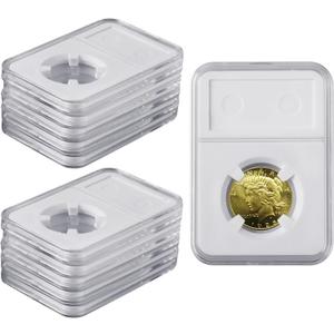 10 Packs 19mm Coin Slab Display Holder, Storage Case for NGC PCGS Grade Coin or US Mint Pennies, Clear Acrylic Cases for Coin Organize and Collection, Four-Point Fixation Coin Slab Capsules Protector