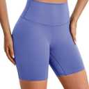 BAYDI Clouduxi Biker Shorts for Women 6" High Waisted Workout Gym Running Shorts Women's Buttery Soft Yoga Pants (Small, Wedgewood)