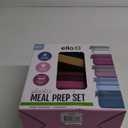 Ello Plastic 3.7 Cup Meal Prep 2 Pack Set - BPA Free Plastic Food Storage Container with Silicone Boot and Airtight Lids, Dishwasher, Microwave, and Freezer Safe, Elderberry