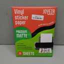 JOYEZA Premium Printable Vinyl Sticker Paper for Inkjet Printer - 25 Sheets Matte White Waterproof, Dries Quickly Vivid Colors, Holds Ink well- Tear Resistant - Inkjet & Laser Printer