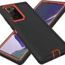 for Samsung Galaxy Note 20 Ultra Case, Heavy Duty Protective Case Dustproof Shockproof Protection 3 in 1 Rugged Cover for Samsung Galaxy Note 20 Ultra 6.9 Inch (Orange/Black)