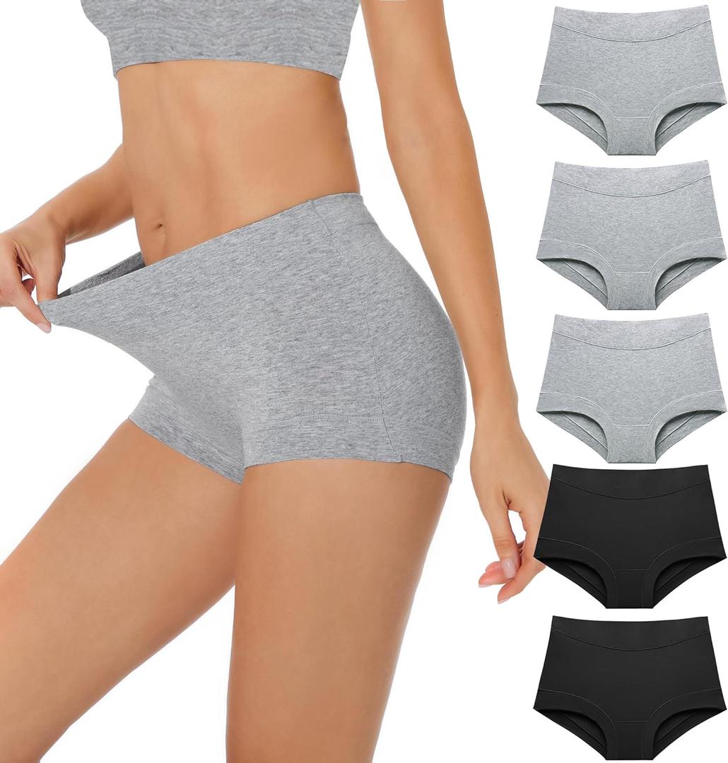 Migbean Boy Shorts Underwear for Women - Boxers for Women,womens Cotton Underwear,Boyshorts for Women,Cotton Boyshorts (Medium, 5pack)