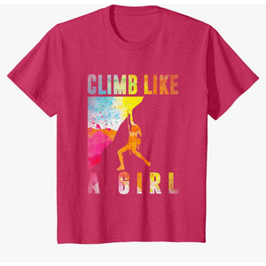 Bouldering Rock Climber Women Girls Kids Rock Climbing T-Shirt, L