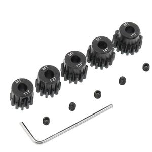 5PCS Metal Steel M1 Pinion Gear Sets 11T 12T 13T 14T 15T fit 5mm RC Motor Shaft Gears Compatible with Arrma Traxxas Axial HSP Redcat Losi 1/8 1/10 Scale RC Car Truck Buggy