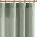 jinchan Soft Linen Curtains, Sea Foam Sage Curtains 84 Inches Long, Light Filtering Farmhouse Drapes for Living Room Bedroom, Green Drapes Back Tab Top Set 2 Panels (W50 x L84, Sea Foam Sage) 
