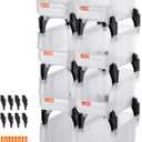 VEVOR Plastic Stackable Storage Bins, 10.9 x 5.5 x 5.1 inch (8 Pack), Plastic Containers for Organizing & Storage Bins for Closet, Garage, Small Parts, Office Supplies, Other Accessories, Transparent (Clear)