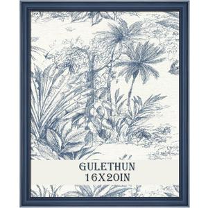GULETHUN 16x20 Frame, Transitional Modern Design Picture Frames, 16 by 20 Rustic Poster Frame for Home Decor, Blue Vintage Photo Frame, Horizontal or Vertical Display, Choose Size & Color, 16x20in