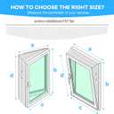 400CM (157") Portable AC Window Vent Kit with 2 Zipper Doors, Universal Casement Window Vent Seal Kit for Mobile Air Conditioner and Dryer, Upgraded Full Sealing Waterproof AC Window Seal Kit