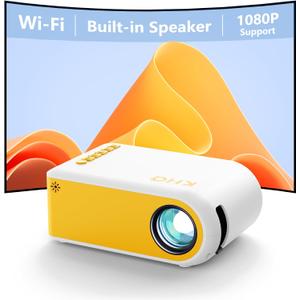 Mini Projector Portable WiFi Video Projectors Support 1080P Portable Movie Projector, Outdoor Projectors, Compatible with phone/ Tablet/ Laptop/ TV Stick/ PS4 etc.