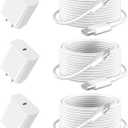 iPhone 17 Chrager, iPad Pro Chrager, iPad Chrage Fast Charging for iPad 10th 11th A16/iPad Pro Air 13/12.9/11/iPad Mini 6th/7th A17 Pro/iPhone 17 16 15 Pro Max,20W Block & 10ft USB C Cable,3Pack White