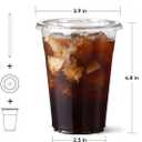EUHOMY 100 Pack 16oz Clear Plastic Cups with Lids and Straws, Bulk Disposable Coffee Cups, BPA-Free Food Safe Takeaway Cups for Iced Coffee, Smoothies & Cold Drinks