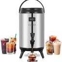 CURTA Insulated Beverage Dispenser, 12L/3.2gallon 304 Thickened Stainless Steel Drink Dispenser, for Hot and Cold Water Milk Coffee Tea Juice for Parties Catering Commercial Use Home