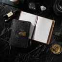 ZXHQ A5 Journal with lock, 120Gsm 224 Pages Lock Diary, Pen Set, Brown Edge, Refillable, Leather Hardcover, Fine Inner Pocket (5.9 x 8.5 inch) - Black