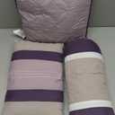 Chezmoi Collection Upland 7-Piece Quilted Patchwork Comforter Set, Lavender/Gray/Purple, Queen