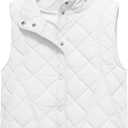 Gacaky Women's Puffer Vest Sleeveless Button Down Outerwear Warm Quilted Lightweight Down Winter Jackets Coats (S)