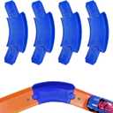 K TOMOTO 45 Degree Banked Turn Compatible with Hot Wheels, Racetrack Connectors Set of 4 for Hotwheels Curved Track Replacement