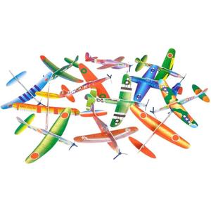 24 Glider Planes Birthday Party Favors Foam 8" Fighter War Plane, 6 To 8 Inches