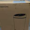 NINESTARS DZT-50-9 Automatic Touchless Infrared Motion Sensor Trash Can, 13 Gal 50L, Stainless Steel Base (Oval, Silver/Black Lid)