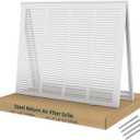 Fancat Return Air Filter Grille for 24x20 Ducts, Steel Vent Cover Grille with Removable Door for 1 Filters | Suitable for Sidewall & Ceiling | White Coating | Outer Dimensions: 26 5/8 W x 22 5/8" H