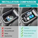 Center Console Organizer Tray Compatible with 2019-2025 Toyota RAV4 & Prime Accessories, ABS Material Insert Armrest Secondary Storage Box for RAV-4 Interior Accessories, Black