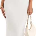 ZESICA Women's 2026 Summer Bodycon Midi Dress Casual Sleeveless Square Neck Side Slit Knit Beach Vacation Long Dresses, M