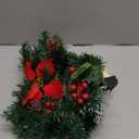 DR.DUDU Prelit Christmas Mailbox Swag Garland with Poinsettias Flowers, Battery Powered Lighted Christmas Artificial Garland with Pine Cone & Red Berries Holiday Decorations Indoor Outdoor