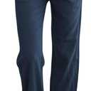SEMARO Womens Casual Linen High Waist Pants Drawstring Loose Fit Summer Pants Trousers with Side Pockets (Blue, S)