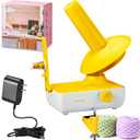 GAMKII Yarn Winder, Electric Yarn Ball Winder Stepless Speed, 10oz Capacity Automatic Winder for Crocheting Knitting, Adjustable Strong Spring Tension Yarn Cake Spinner Roller Swift (Yellow)
