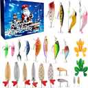 Fishing Lure Advent Calendar 2025, 24pcs Fishing Tackle Kit Advent Calendars for Boys, 24 Days Christmas Countdown Gifts for Teens, Adults, Girls, Dad