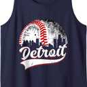 Vintage Detroit Baseball Lover Men Women Game Day Tank Top, Size S