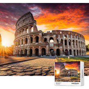 Jigsaw Puzzles 1000 Pieces  WISHDIAM Puzzles for Adults  Colosseum Rome Italy Nature Scenery Impossible Hard Difficult Challenging Puzzles for Home Decor Birthday Party Gifts Toy for Men Women