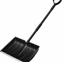 Snow Shovel for Driveway Home Garage Snow Removal Long with D-Grip Handle Aluminum Strip Large Capacity Shovel for Garden Car Camping Outdoor Black
