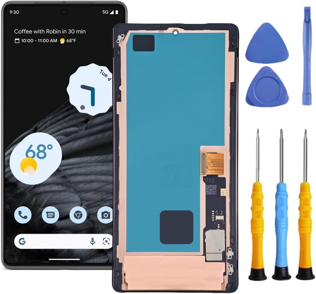 AMOLED for Google Pixel 7 Pro Screen Replacement kit for Pixel 7 Pro Screen Replacement GP4BC GE2AE LCD Display digitizer Touch Screen Assembly (Not for Pixel 7A / 7) (Black)