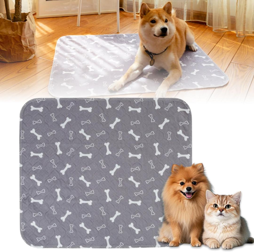 Puppy Pee Pads for Dogs, Washable Puppy Pad with Pheromones, Reusable Puppy Pads Washable for Dogs & Cats, Durable Leak-Proof & Anti-Slip Pet Training Pads for Home & Travel (Grey, S: 16"  24") (Gray)